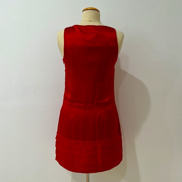 CNC Costume National 100% Silk Red Mini Dress Size 6 Holiday - Picture 2 of 5